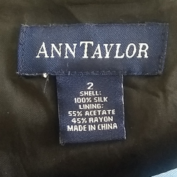 Ann Taylor Silk Blue Black Floral Shift Dress Sz 2 - Picture 8 of 8